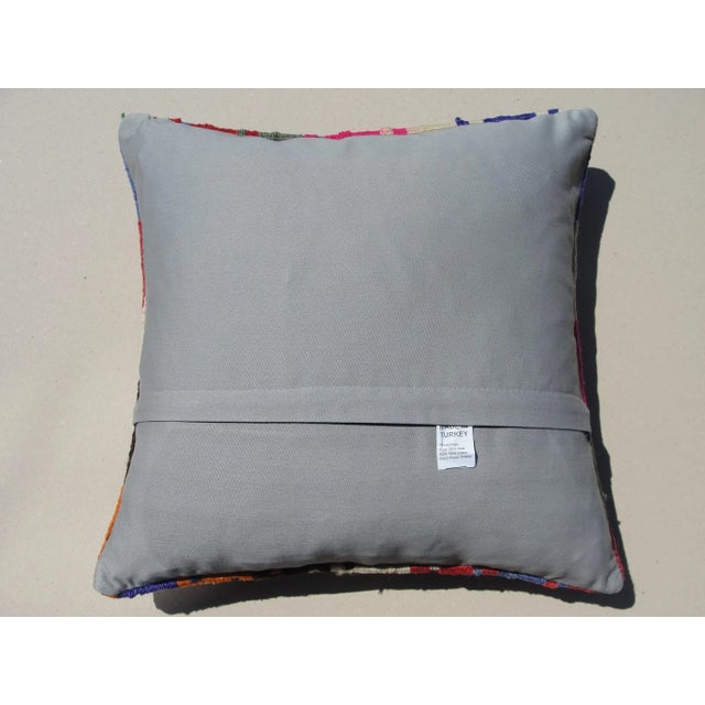 Textile Vintage Kilim Rug Pillow Cover For Sale - Image 7 of 8