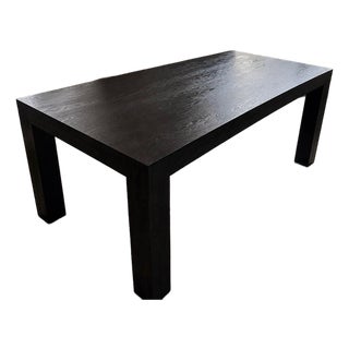 Restoration Hardware Black Oak Parsons Dining Table For Sale