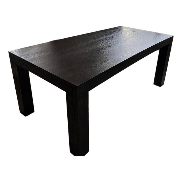 Restoration Hardware Black Oak Parsons Dining Table For Sale