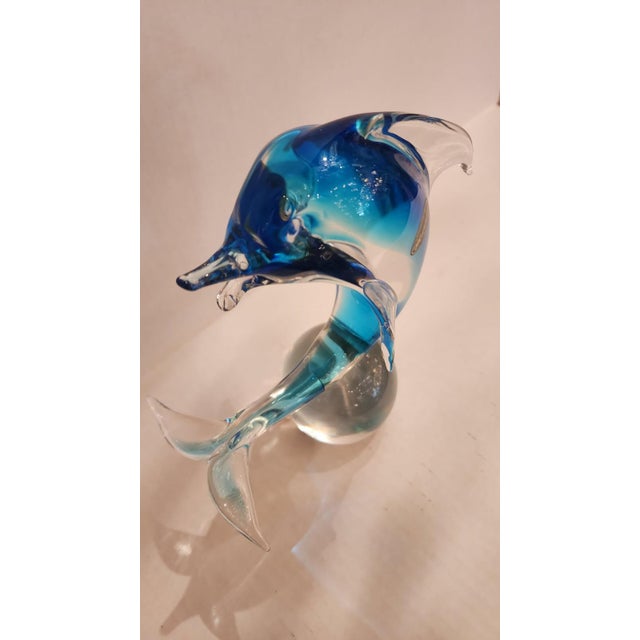 Mid-Century Modern Mid-Century Murano Glass Dolphin Sculpture For Sale - Image 3 of 7