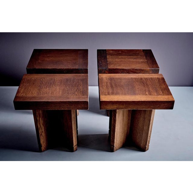 German Studio Oak Side Tables, 1960s, Set of 2 For Sale - Image 10 of 14