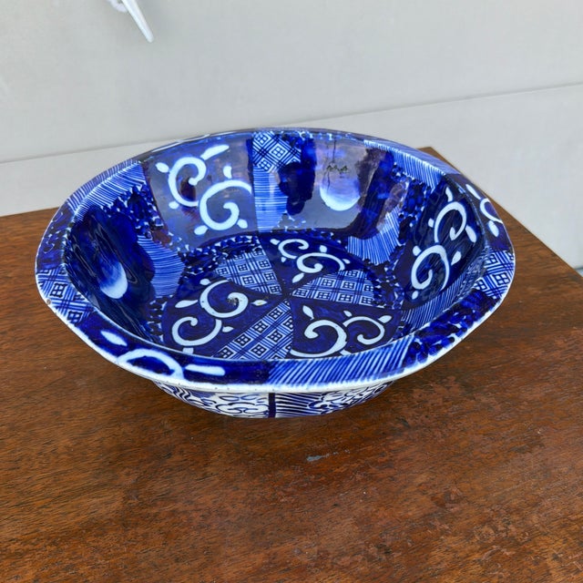 Antique Japanese Arita Porcelain Blue Decorated Bowl, Late Edo Period, Circa 1880–1900 For Sale - Image 12 of 12