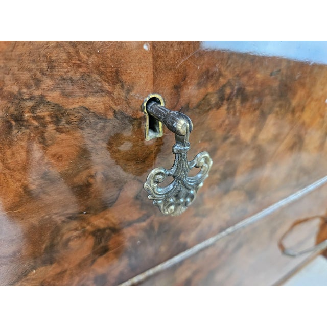 Walnut Burl Chest of Drawers with Double Glass Top, 1950 For Sale - Image 13 of 18
