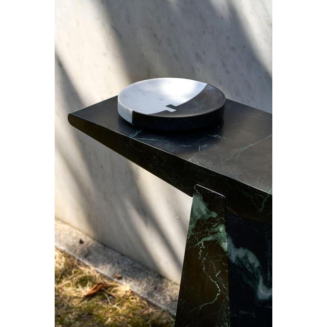 Contemporary Alcm Console in Verde Alpi Marble by Bufalini Design For Sale - Image 3 of 18