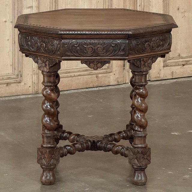 Renaissance Antique French Renaissance Octagonal Barley Twist Table For Sale - Image 3 of 17