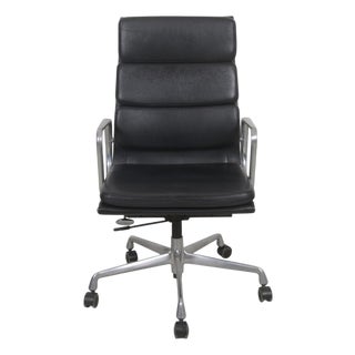 EA219 Office Chair in Black Leather by Charles Eames, 2000s For Sale