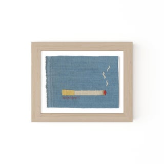 Ruth the Dijon Cigarette by Willa Heart in Natural Frame, Mini Art Print For Sale