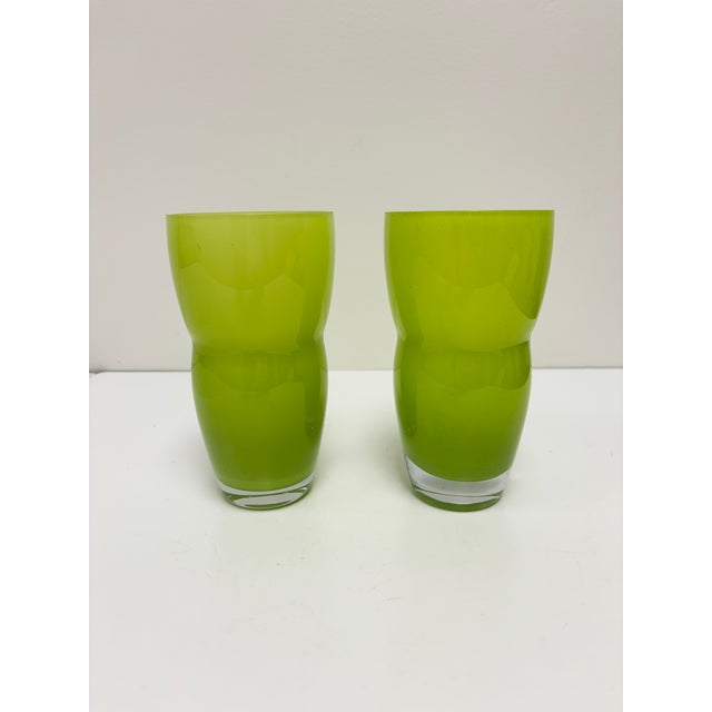 Set of six beautifully colored vintage glass from Dansk - two in blue, two green and two in yellow. These glasses were...