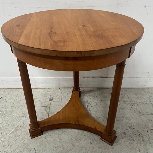 Empire-Style Round Cherrywood Side Table, 19th Century For Sale - Image 5 of 10