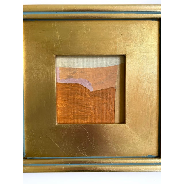 Textile "Night and Day" Pair of Framed Mini Paintings by Jessalin Beutler For Sale - Image 7 of 7