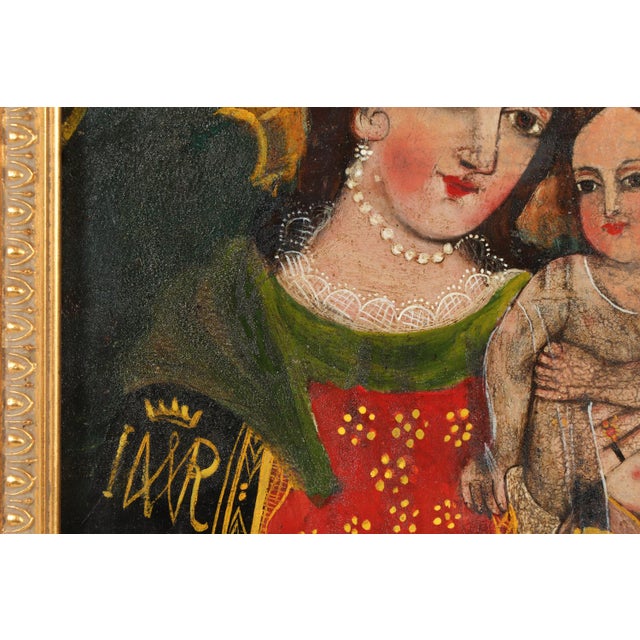 19th Century Our Lady of Refuge for Sinner, Oil on Tin, 19th Century For Sale - Image 5 of 13