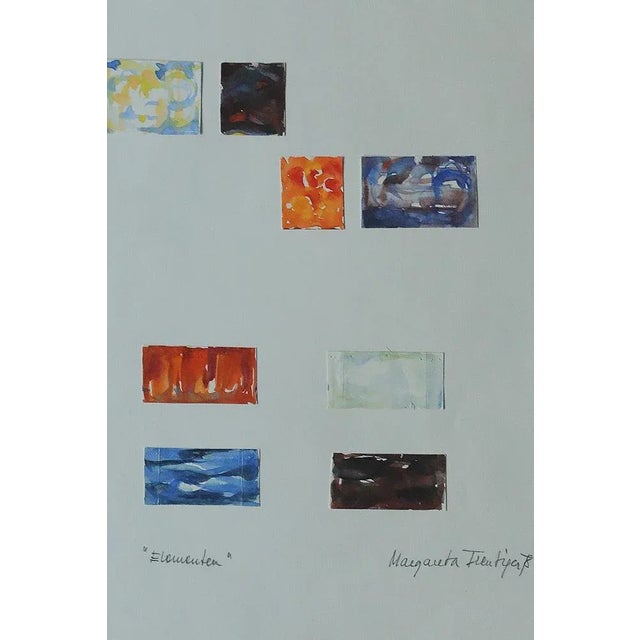 Mid-Century Modern Margareta Treutiger, Elementen, Watercolor, 1978 For Sale - Image 3 of 6