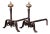Italian Wrought Fire Dogs with Pomegranate Finials, 1800, Set of 2 For Sale
