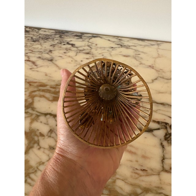 Vintage Crystal and Gilt Bronze Hollywood Regency Table Lighter For Sale - Image 10 of 12