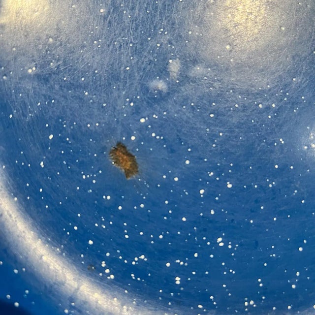 Metal 1960s Speckled Blue 15 Enamelware Plates Camping Dinnerware Mexico For Sale - Image 7 of 8