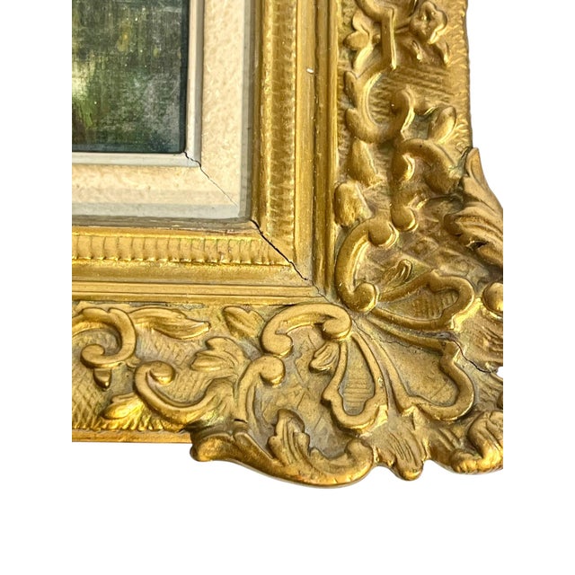 19th Century French Pastoral Landscape Oil Painting in Ornate Giltwood Frame For Sale - Image 15 of 17