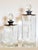 Mid Century set of two cut glass apothecary vanity or dresser jars. They are crafted of lovely cut glass that has a...
