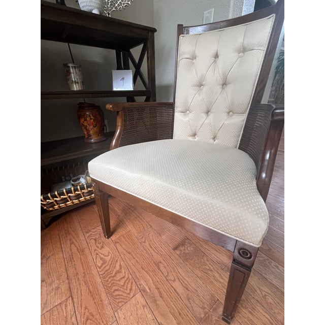 1970s Vintage French Provincial/Hollywood Regency Cane Barrel Chair For Sale - Image 5 of 5