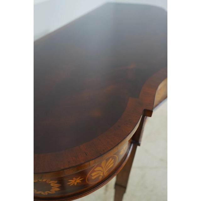 1990s Maitland Smith Highly Inlaid Mahogany Console Table For Sale - Image 5 of 12