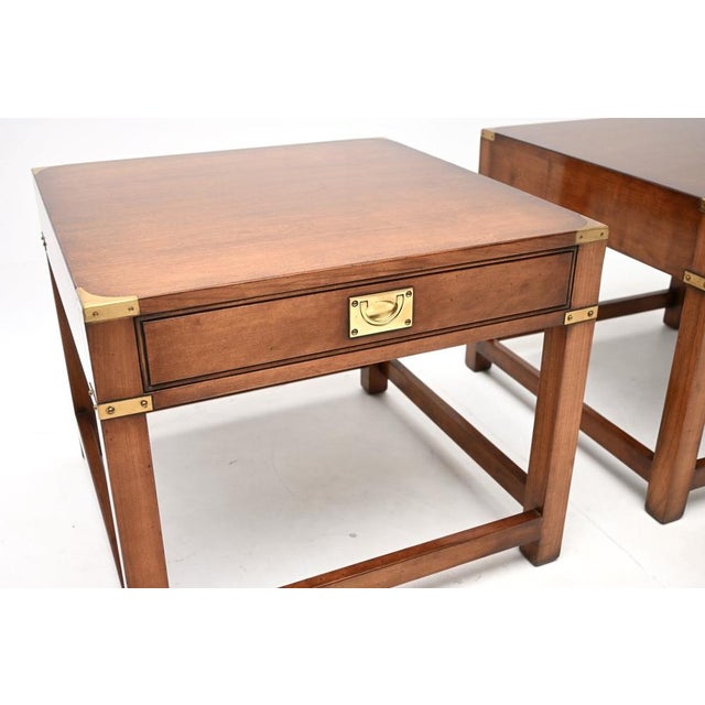 Brown Military Campaign Side Tables, 1950s, Set of 2 For Sale - Image 8 of 10