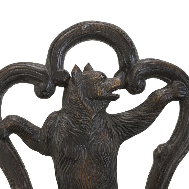 Wood A Classic Late 19th-Century Swiss Brienz "Black Forest" Style Carved Bear Chair. For Sale - Image 7 of 12