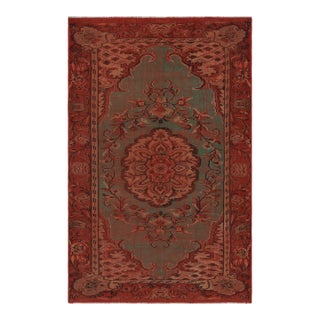 1960s Vintage Zeki Müren Oushak-Style Rug With Medallion Form Rug & Kilim For Sale
