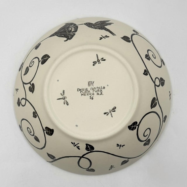 Metal 1980s Emilia Castillo Taxco, Pure Silver & Porcelain Hummingbird Serving Bowl For Sale - Image 7 of 18
