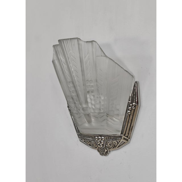 French Art Deco Wall Sconces by Les Etablissements Jean Gauthier Ejg 1930 France - A Pair For Sale - Image 9 of 12