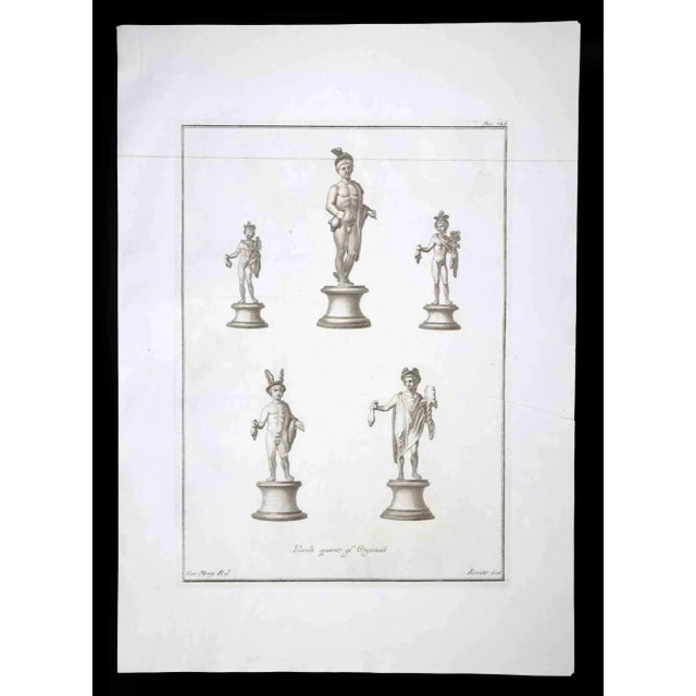 Hermes, ancient roman statue, from the series "antiquities of herculaneum", is an original etching on paper realized by...