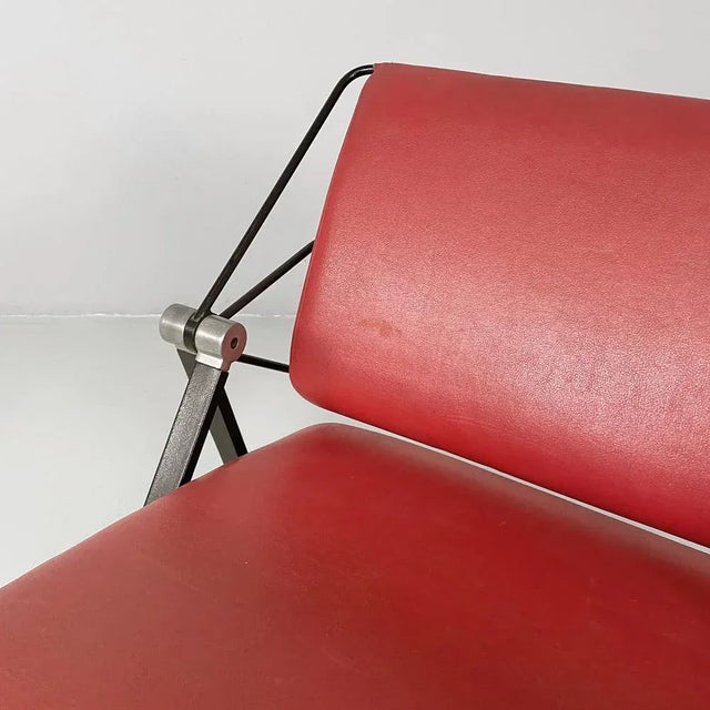 Italian Modern Red Leatherette Chair from Formanova, 1980s For Sale - Image 6 of 18
