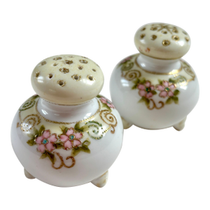 Hand Painted Nippon Porcelain Salt & Pepper Shakers Circa 1920s - 2 Pieces
