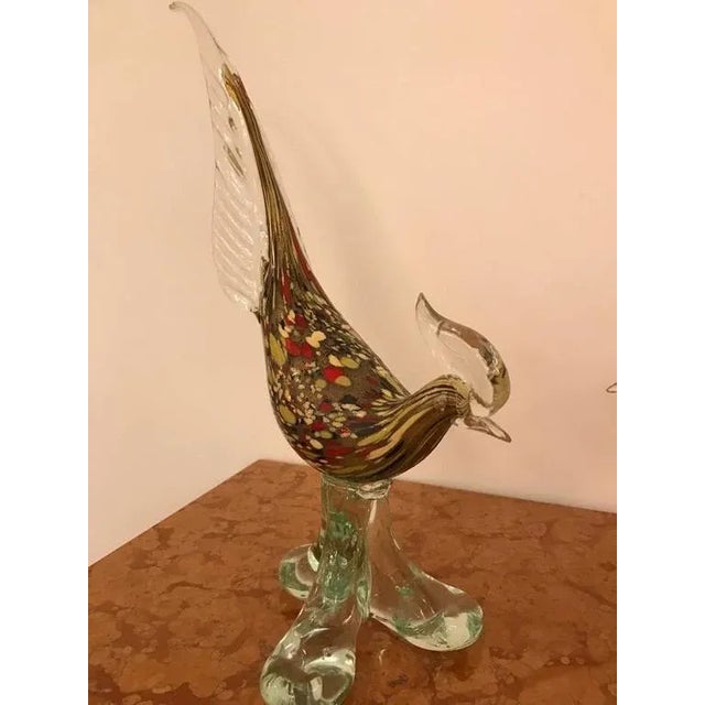 1970s Italian Murano Hand Blown Glass Roosters - a Pair For Sale - Image 5 of 10