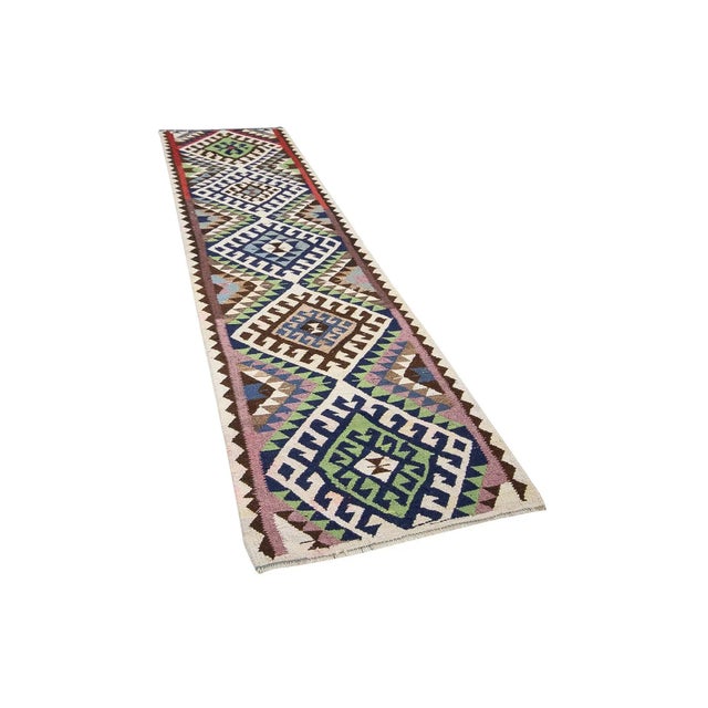 Boho Chic Vintage Kilim Runner For Sale - Image 3 of 7