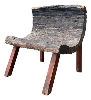 Vintage Primitive Wood Slab Chair