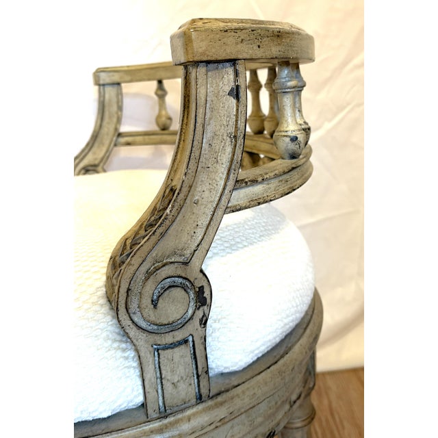 Vintage French Style Vanity Stool For Sale - Image 12 of 17