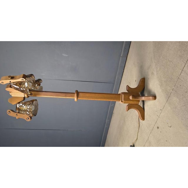 Rustic Oak and Murano Glass Floor Lamp, 1960s For Sale - Image 10 of 14