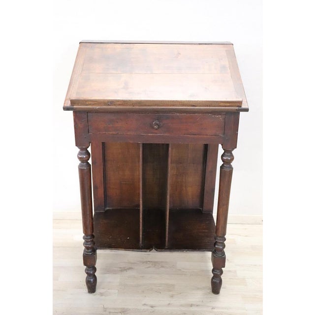 Antique Writing and Reading Stand Lectern in Poplar Wood, 19th Century For Sale - Image 6 of 13