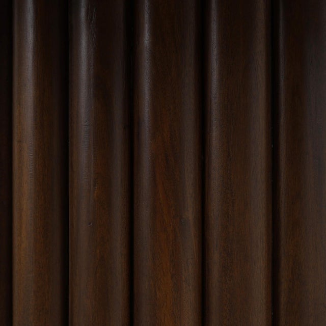 2020s 60" Round Ribbed Pedestal Dining Table - Walnut Finish For Sale - Image 5 of 8