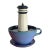 1994 Surrealist Studio Art Pottery Sculpture Lighthouse in a Coffee Cup For Sale