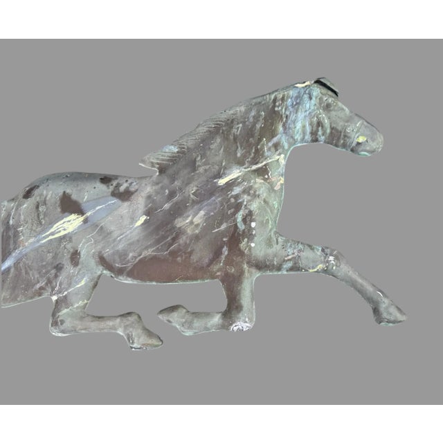 American Vintage Embossed Metal Figural Running Horse Weathervane For Sale - Image 3 of 9