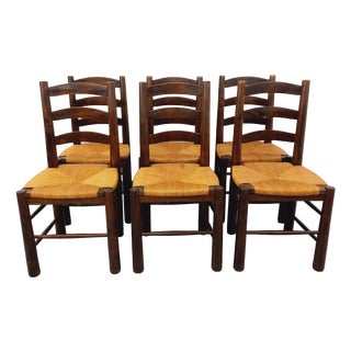 Vintage Brutalist Chairs by Georges Robert, 1960s, Set of 6 For Sale