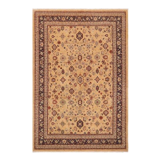 1980s Shabby Chic Ziegler Andrea Beige Blue Hand-Knotted Wool Rug - 9'0'' X 12'0'' For Sale