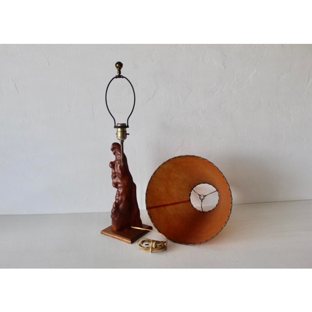 Mid-Century Modern Cypress Knee Burl Wood Table Lamp For Sale - Image 9 of 18