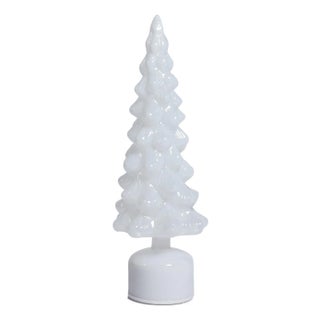 LED Glass Rotating Tree, White Opal, 15.75" For Sale