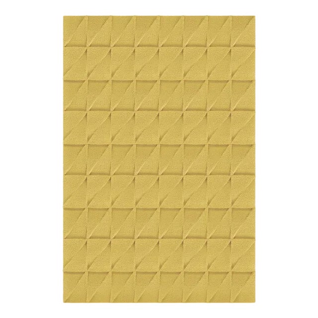 Mustard Triangle Textured Rug from Marqqa For Sale