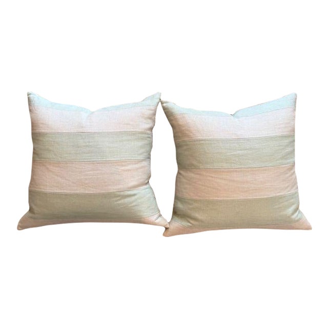 Pair of Striped Pillows by Ryan Studios For Sale