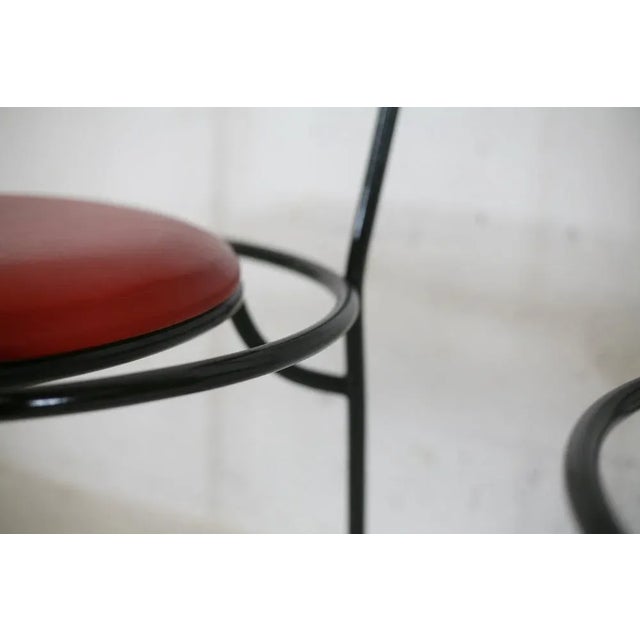 French Steel and Leather Armchairs, 1980s, Set of 3 For Sale - Image 17 of 18