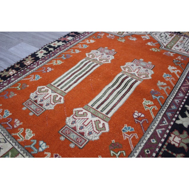 1970s 1970s Farmhouse Style Turkish Wool Oushak Area Rug For Sale - Image 5 of 12
