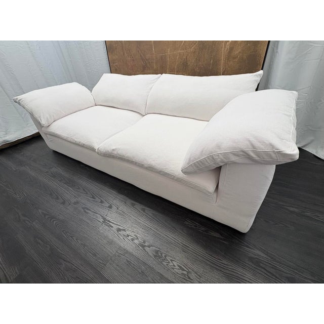 Rh Cloud 9' Luxe Sofa — 2-Cushion | Perennials Performance Textured Linen Weave | White For Sale - Image 13 of 18