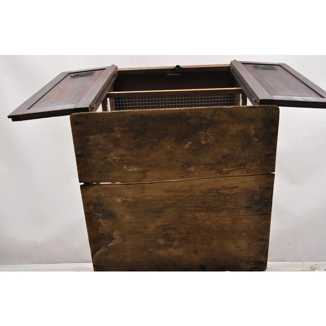 Antique Wood & Glass Counter Top Display County Store Pie Safe Retail Cabinet For Sale - Image 9 of 11